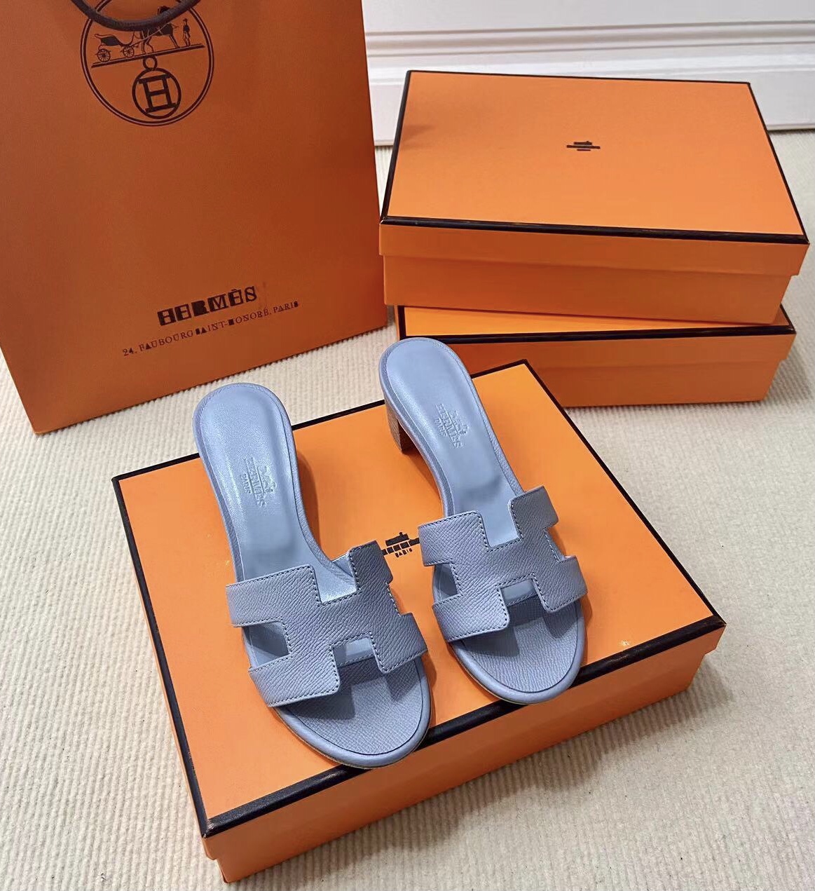 에르메스 올수공 오아시스 슬리퍼 샌들 앱송 40